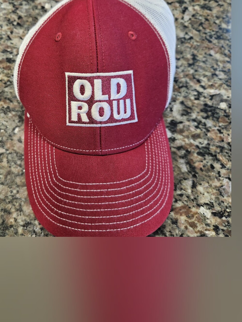 Old Row Snapback Hat in Maroon & White